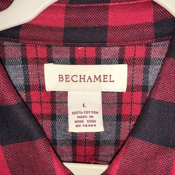 Bechamel Women’s Button Down Shirt Size L Red Plaid - Picture 2 of 6